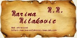 Marina Milaković vizit kartica